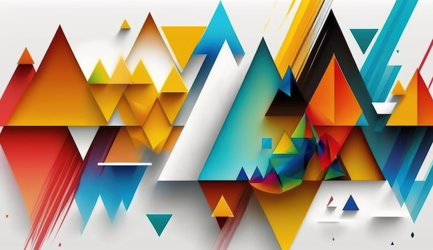 Abstract geometric triangles futuristic technology background AI Generative