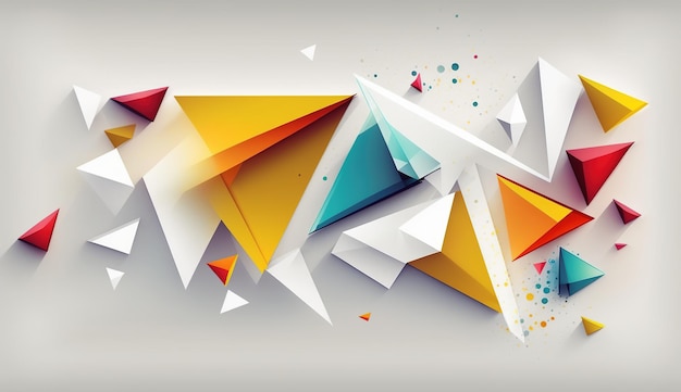 Abstract geometric triangles futuristic technology background AI Generative