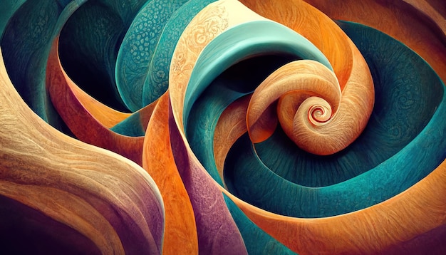 Abstract geometrical concentric swirl background Generative Ai