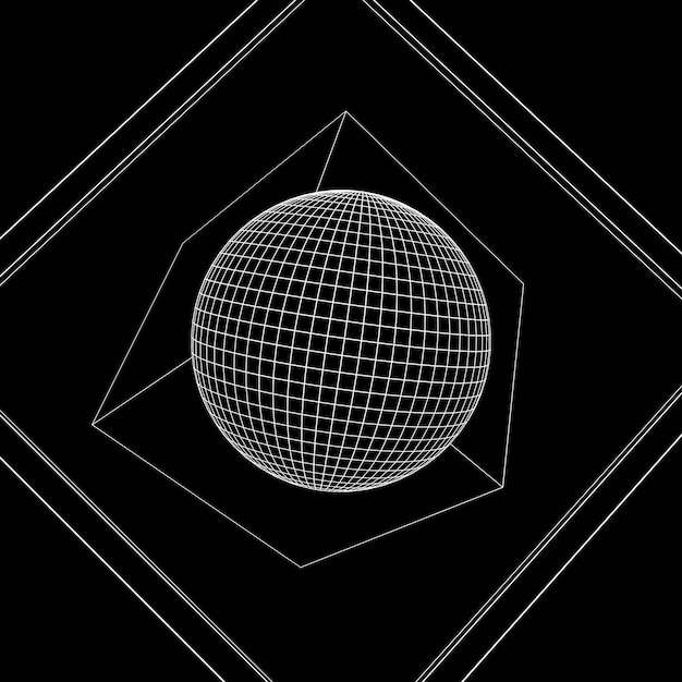 Abstract geometry wireframe 3D Illustration