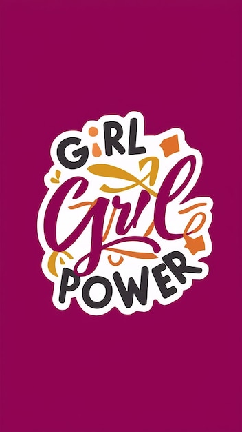 Photo abstract girl power sticker vector design