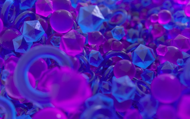 Abstract glass particles background 3d rendering