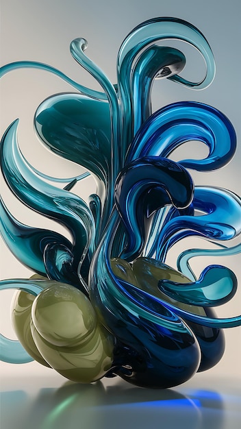 Abstract glass shape on light 3d render background