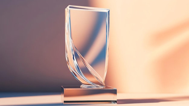 Photo abstract glass trophy with a modern design