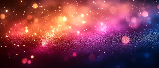 Abstract Glitter Background with Bokeh Lights and Colors