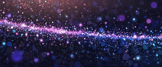 Photo abstract glitter background with bokeh lights and glowing particles created with anime style