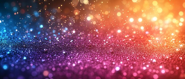 Abstract Glitter Background with Colorful Bokeh Lights