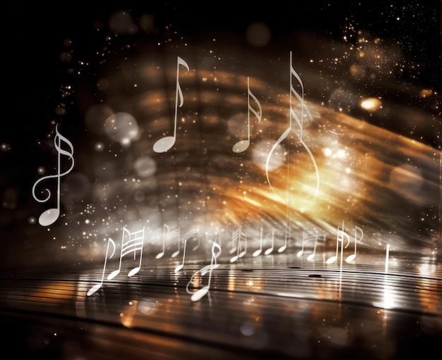 Abstract glossy music background Illustration AI GenerativexA