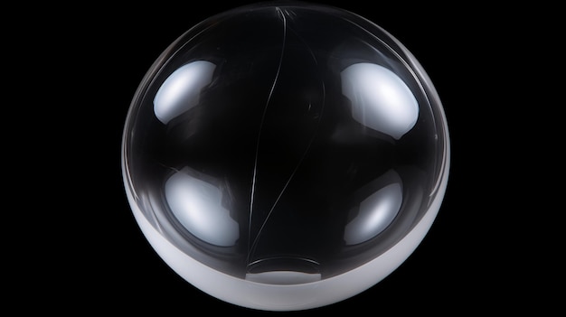 Photo abstract glossy sphere with reflective surface and symmetrical shape