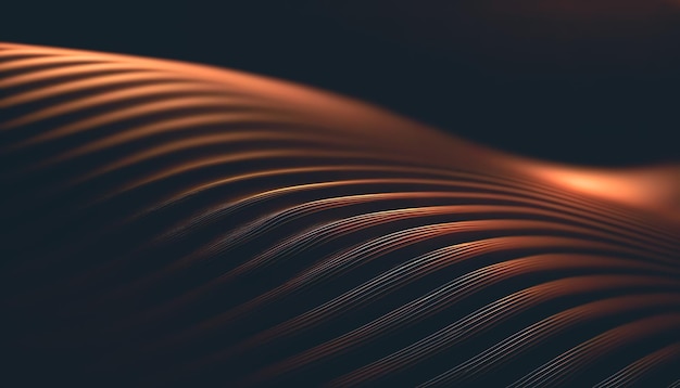 Abstract glowing brown background with soft lines generative Al