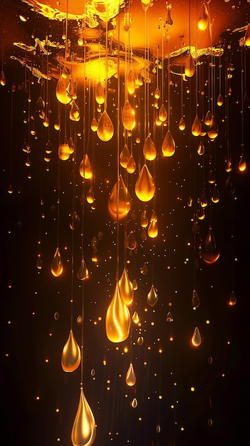 Abstract glowing flame drops in electric illuminati 8K