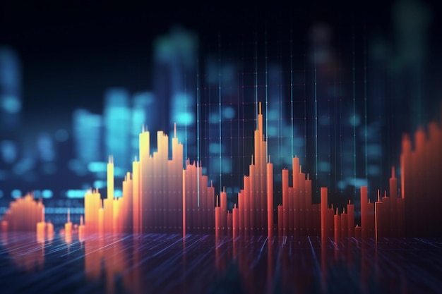 Abstract glowing forex chart interface