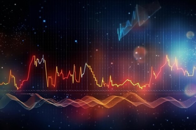 Abstract glowing forex chart interface