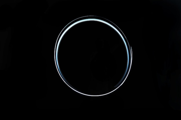 Abstract glowing light in round isolated in black background 3D rendering