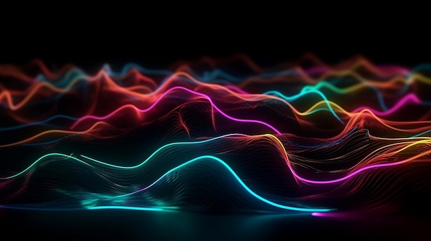 Abstract glowing lines Generative AI