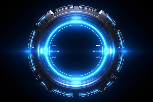 Photo abstract of glowing scifi futuristic circle in hud headup cyber concept background futuristic inno