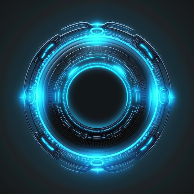 Abstract of glowing scifi futuristic circle in HUD headup cyber concept