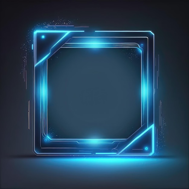 Abstract of glowing scifi futuristic hexagon in HUD headup cyber concept