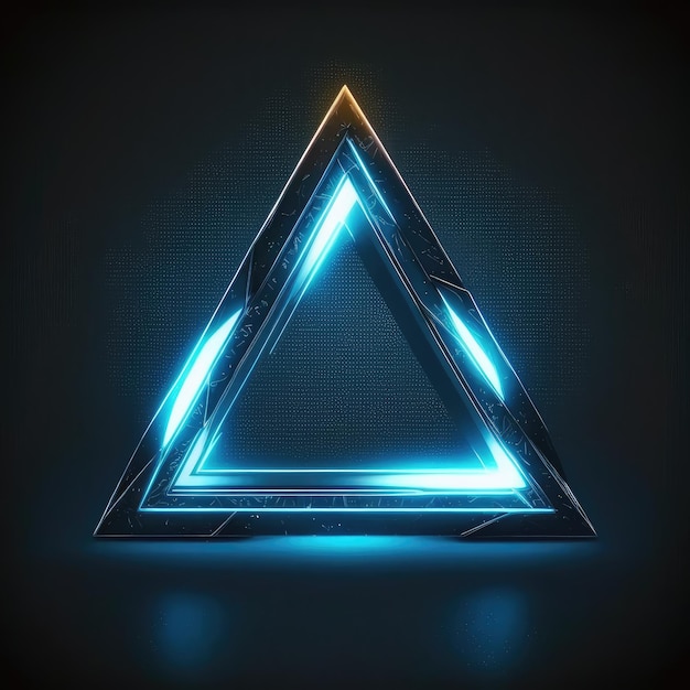 Abstract of glowing scifi futuristic triangle in HUD headup cyber concept