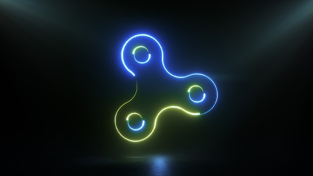 Abstract glowing yellow and blue spinner