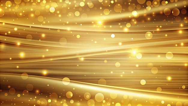 Abstract Gold Background with Glowing Circles