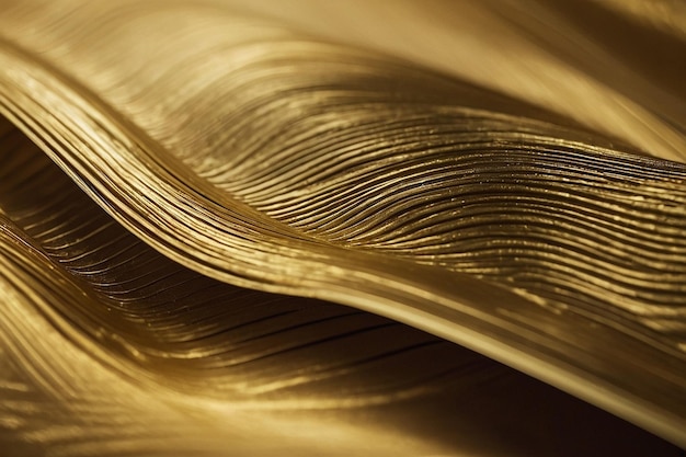 Abstract gold background with smooth wavy lines