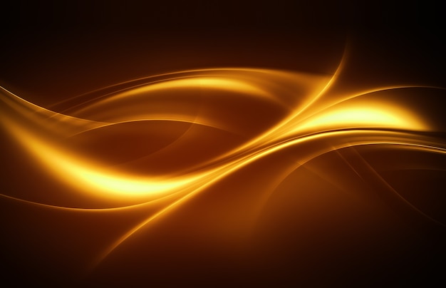 Abstract gold background with smooth wavy lines