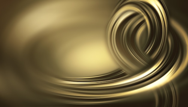 Abstract gold background with smooth wavy lines