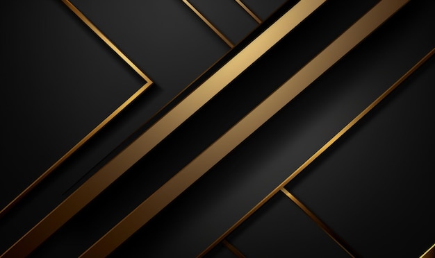 Photo abstract gold and black geometric pattern