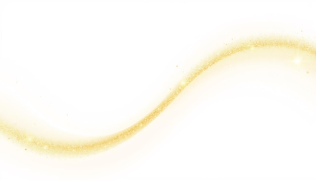 Photo abstract gold glitter wave on white background