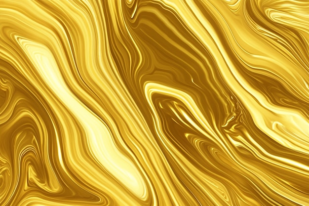 Photo abstract gold liquid marble background with swirling fluid and wavy patterns