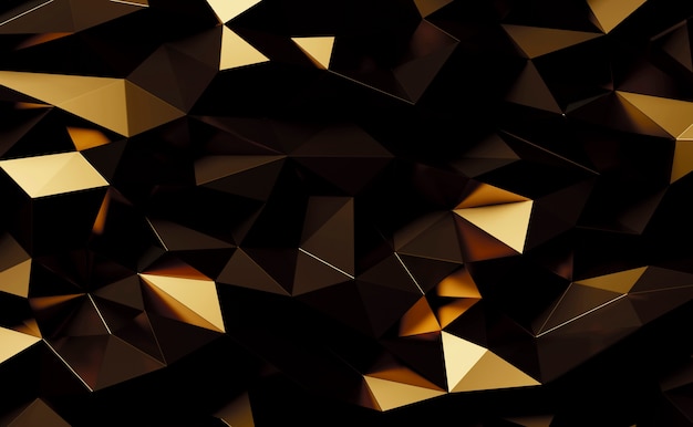 Abstract gold metal geometric triangles background