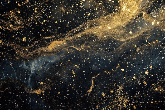 Abstract gold splatter art