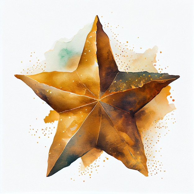 Abstract gold star illustration with isolated background