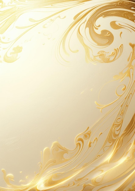 Abstract gold wavy hairline frame background