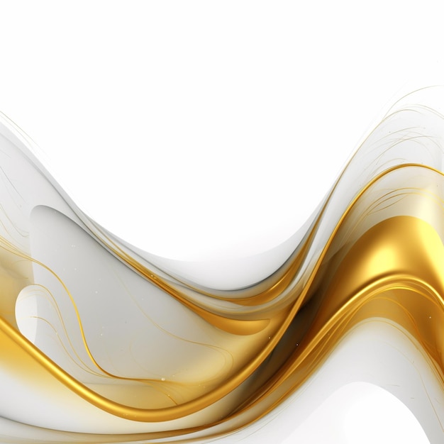 Abstract gold and white background with smooth lines generative ai