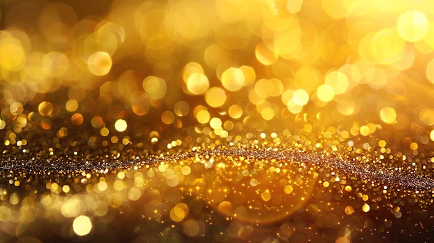 Abstract golden background with bokeh effect and shining defocused glitters ar 169 Job ID 9b60e70020774d348c232717725d8d3c