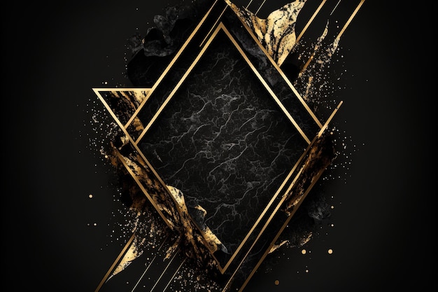 Abstract golden futuristic background Combinations of black and golden colors interesting concept idea cubism high resolution art generative artificial intelligence