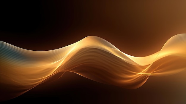 Abstract golden lights on black background generative ai