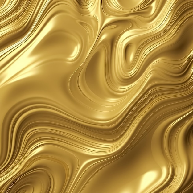 Abstract golden liquid wavy background Metallic dynamic design Generative AI