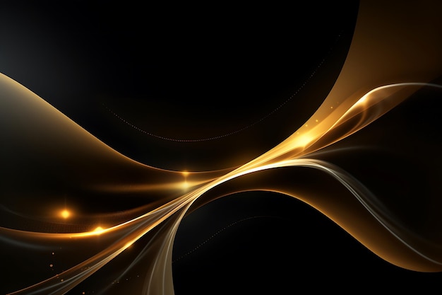 Abstract golden wave on dark background