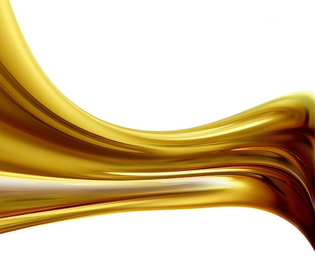 Abstract golden wave on white background