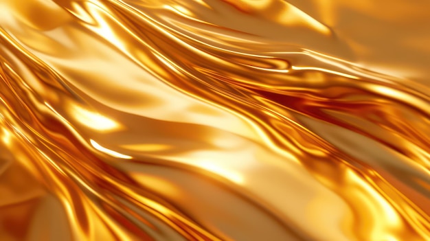 abstract golden waves background luxury silk satin fabric wallpaper 3d render 3d illustration