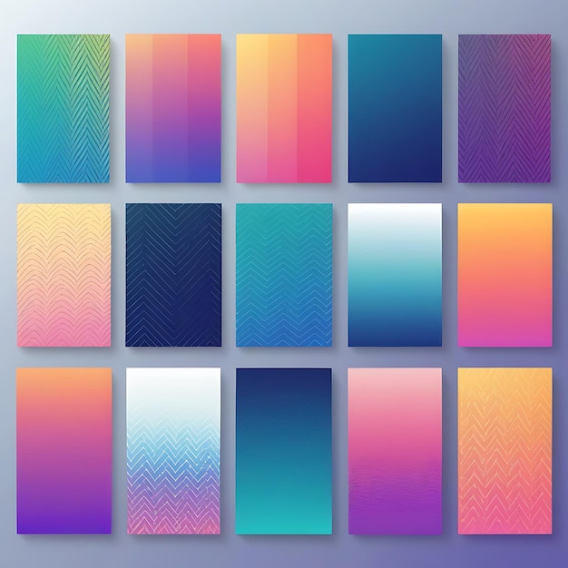 Photo abstract gradient color pattern texture for book cover template vector set