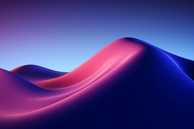 Abstract gradient hills at dusk Horizontal illustration