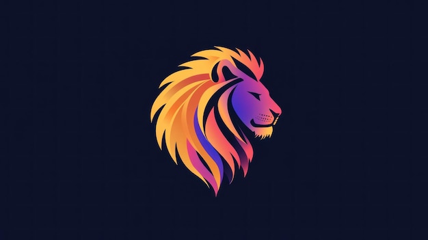 Photo abstract gradient lion design