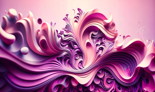 An abstract gradient of pastel pinks and purples featuring soft curves and swirling lines