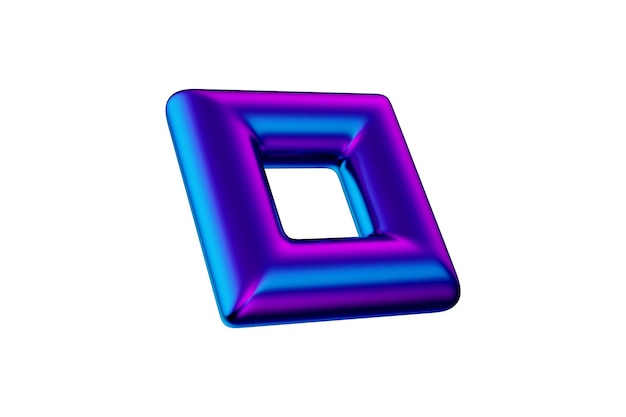 Abstract gradient square shape 3d render