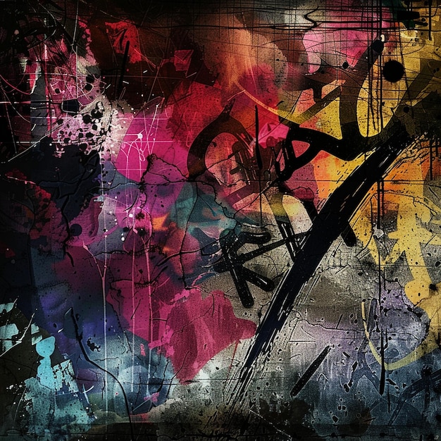 Abstract Graffiti Art on Modern Grunge Background