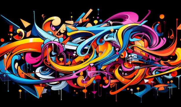 Photo abstract grafity with colorful design illustration background